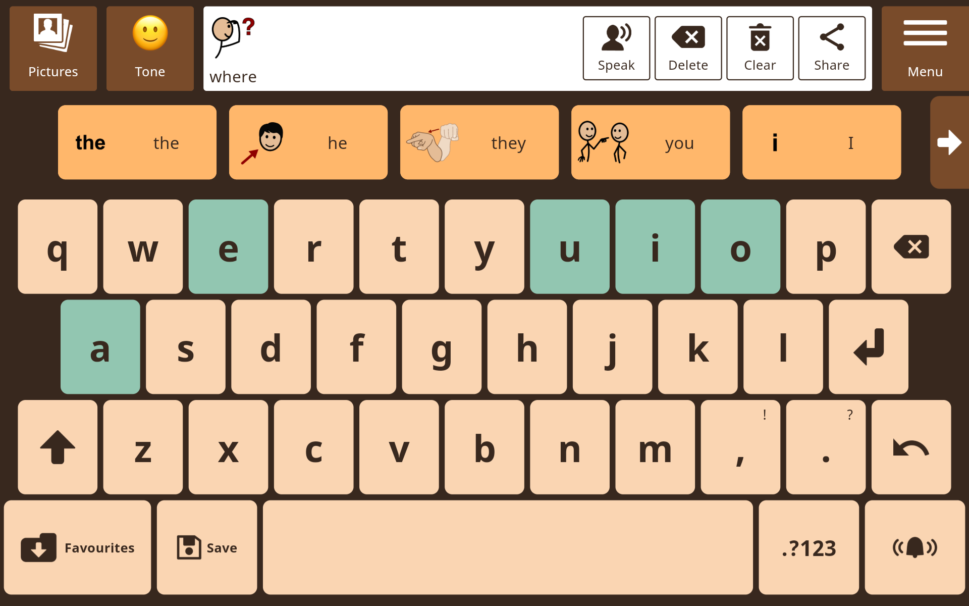 Avaz keyboard page